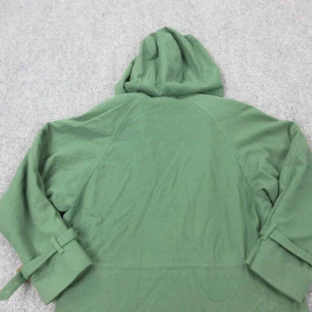 Vintage Burberrys‎ Coat Womens 8 Green Wool Hooded Parka Tartan Plaid Lined - Picture 16 of 16